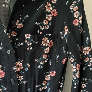 H&M divided shirt dress floral with belt 4